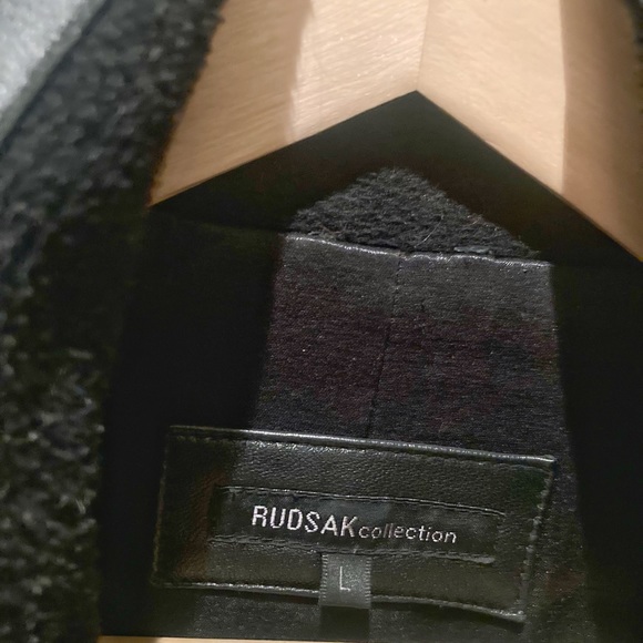 RUDSAK knee length fleece and genuine leather coat - Picture 5 of 11